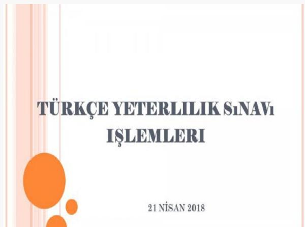 Türkçe Yeterlilik Sınavı Ekranı